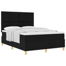 Box spring seng med hovedgærde Sort 140 x 190 cm Stof