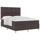 Box spring seng med hovedgærde Mørk Brun 140 x 190 cm Stof
