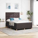 Box spring seng med hovedgærde Mørk Brun 140 x 200 cm Stof