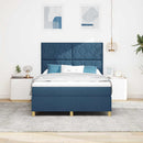 Box spring seng med hovedgærde Blå 140 x 200 cm Stof