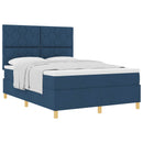 Box spring seng med hovedgærde Blå 140 x 200 cm Stof