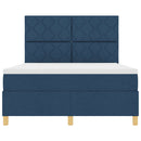 Box spring seng med hovedgærde Blå 140 x 200 cm Stof