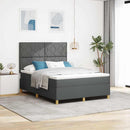 Box spring seng med hovedgærde Mørkegrå 160 x 200 cm Stof