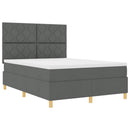 Box spring seng med hovedgærde Mørkegrå 160 x 200 cm Stof
