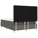 Box spring seng med hovedgærde Mørkegrå 160 x 200 cm Stof