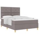 Box spring seng med hovedgærde Gråbrun 160 x 200 cm Stof