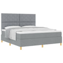 Box spring seng med hovedgærde Lysegrå 180 x 200 cm Stof