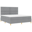 Box spring seng med hovedgærde Lysegrå 180 x 200 cm Stof