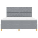 Box spring seng med hovedgærde Lysegrå 180 x 200 cm Stof