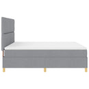 Box spring seng med hovedgærde Lysegrå 180 x 200 cm Stof