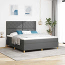 Box spring seng med hovedgærde Mørkegrå 180 x 200 cm Stof