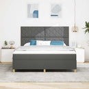 Box spring seng med hovedgærde Mørkegrå 180 x 200 cm Stof
