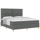 Box spring seng med hovedgærde Mørkegrå 180 x 200 cm Stof