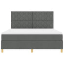 Box spring seng med hovedgærde Mørkegrå 180 x 200 cm Stof