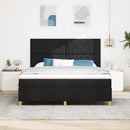 Box spring seng med hovedgærde Sort 180 x 200 cm Stof