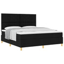 Box spring seng med hovedgærde Sort 180 x 200 cm Stof