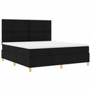 Box spring seng med hovedgærde Sort 180 x 200 cm Stof