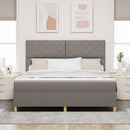 Box spring seng med hovedgærde Gråbrun 180 x 200 cm Stof