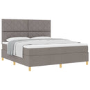 Box spring seng med hovedgærde Gråbrun 180 x 200 cm Stof