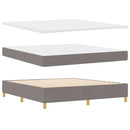 Box spring seng med hovedgærde Gråbrun 180 x 200 cm Stof