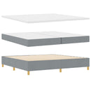 Box spring seng med hovedgærde Lysegrå 200 x 200 cm Stof