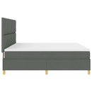 Box spring seng med madras Mørkegrå 200 x 200 cm Stof