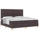 Box spring seng med hovedgærde Mørk Brun 200 x 200 cm Stof