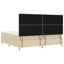 Box spring seng med hovedgærde Creme 200 x 200 cm Stof