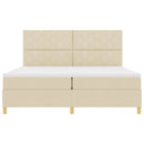 Box spring seng med hovedgærde Creme 200 x 200 cm Stof