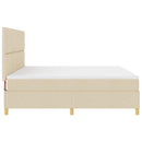 Box spring seng med hovedgærde Creme 200 x 200 cm Stof