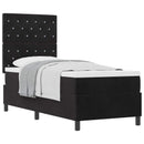 Box spring seng med madras Sort 80 x 200 cm Fløjl