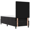 Box spring seng med madras Sort 80 x 200 cm Fløjl