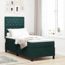 Box spring seng med madras Mørkegrøn 80 x 200 cm Fløjl