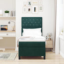 Box spring seng med madras Mørkegrøn 80 x 200 cm Fløjl