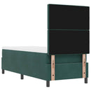 Box spring seng med madras Mørkegrøn 80 x 200 cm Fløjl