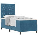 Box spring seng med madras Mørk blå 80 x 200 cm Fløjl