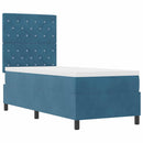 Box spring seng med madras Mørk blå 80 x 200 cm Fløjl