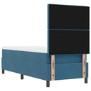 Box spring seng med madras Mørk blå 80 x 200 cm Fløjl