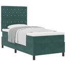 Box spring seng med madras Mørkegrøn 90 x 190 cm Fløjl