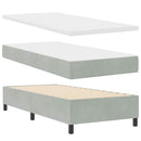 Box spring seng med madras Lysegrå 90 x 200 cm Fløjl