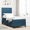 Box spring seng med madras Mørk blå 90 x 200 cm Fløjl