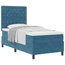 Box spring seng med madras Mørk blå 90 x 200 cm Fløjl