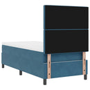 Box spring seng med madras Mørk blå 100 x 200 cm Fløjl