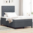 Box spring seng med madras Mørkegrå 120 x 190 cm Fløjl