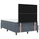 Box spring seng med madras Mørkegrå 120 x 190 cm Fløjl
