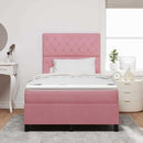 Box spring seng med madras Lyserød 120 x 190 cm Fløjl