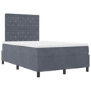 Box spring seng med madras Mørkegrå 120 x 200 cm Fløjl
