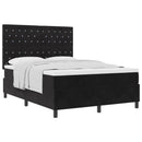 Box spring seng med madras Sort 140 x 190 cm Fløjl