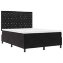 Box spring seng med madras Sort 160 x 200 cm Fløjl