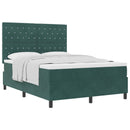 Box spring seng med madras Mørkegrøn 160 x 200 cm Fløjl